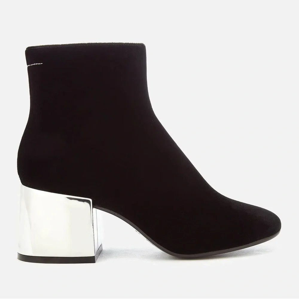 Maison Margiela MM6 Velvet Silver boots black 39 - Picture 2 of 16
